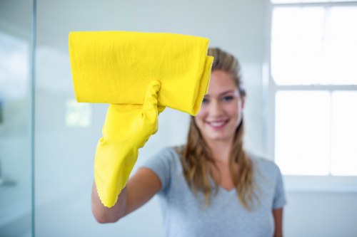 Domestic cleaning tasks in a tidy Ruislip home interior