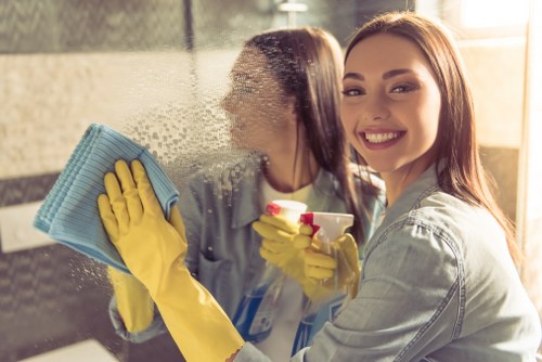 Local Ruislip cleaners handling deep cleaning tasks in a modern property