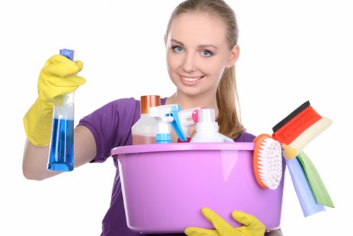 Insured carpet cleaning team working carefully in a home