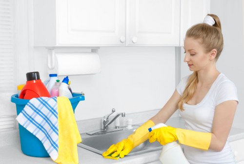 Deep oven cleaning service in Ruislip with racks and trays being cleaned